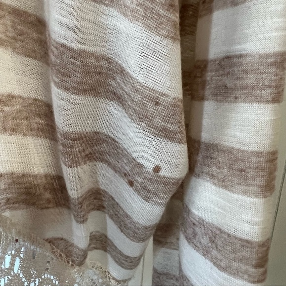 A’reve High-Low Boho Womens Striped Tunic & Lace Top, Size Medium - Picture 12 of 12